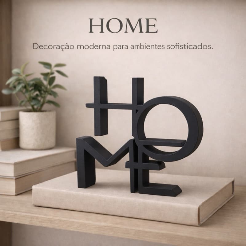 Escultura Decorativa HOME – Design Moderno para Sala, Estante ou Escritório
