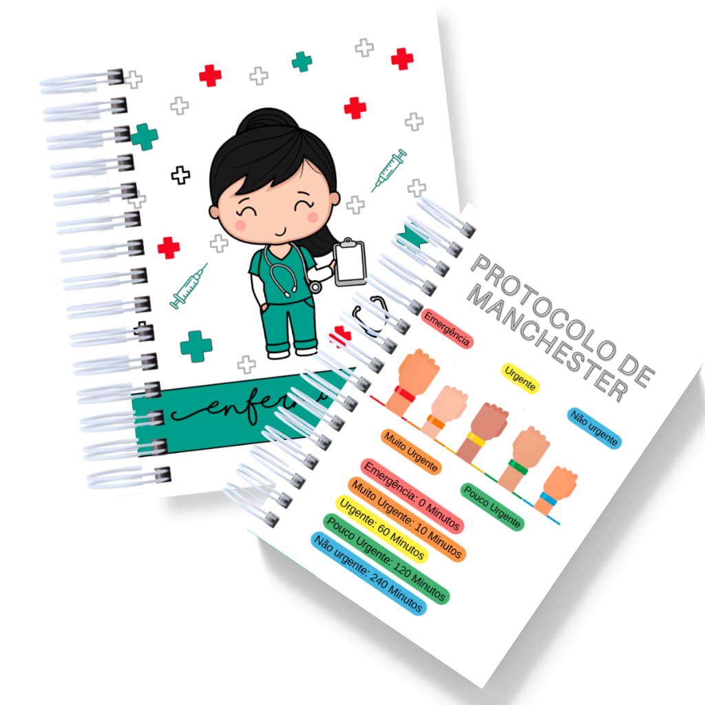 Agenda de Estágio Técnico em Enfermagem A6 Personalizada | Guia de Bolso Cabe no Jaleco