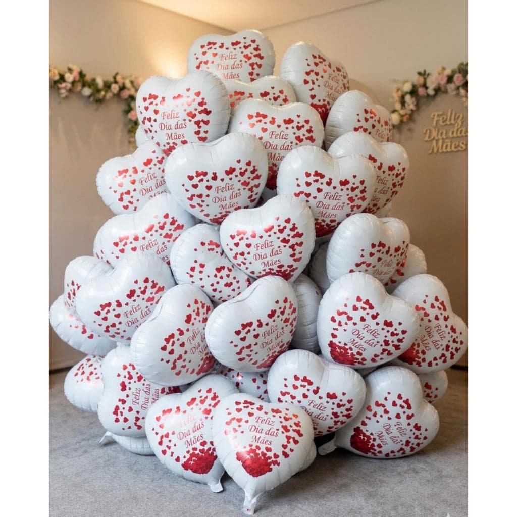 10 Balões Metalizado Kit Feliz dia das Mães, 45cm 18polegas