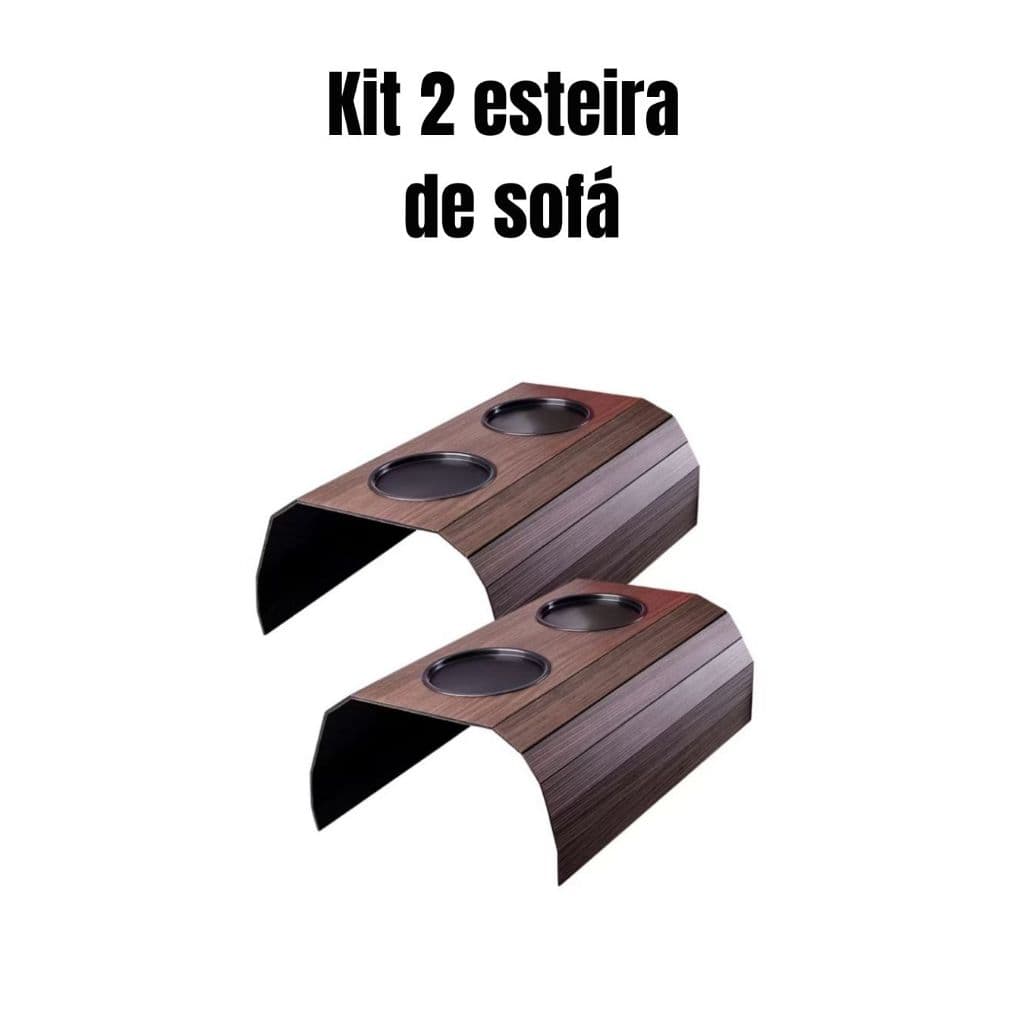 Esteira de Sofá com Porta Copo em MDF – Suporte para Braço de Sofá Porta Copos