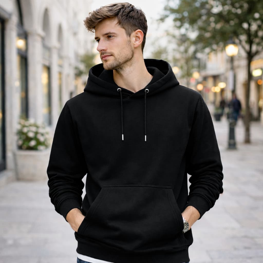 Moletom Casaco Canguru Flanelado Inverno Capuz Liso Confortável Unissex blusa de frio forrada