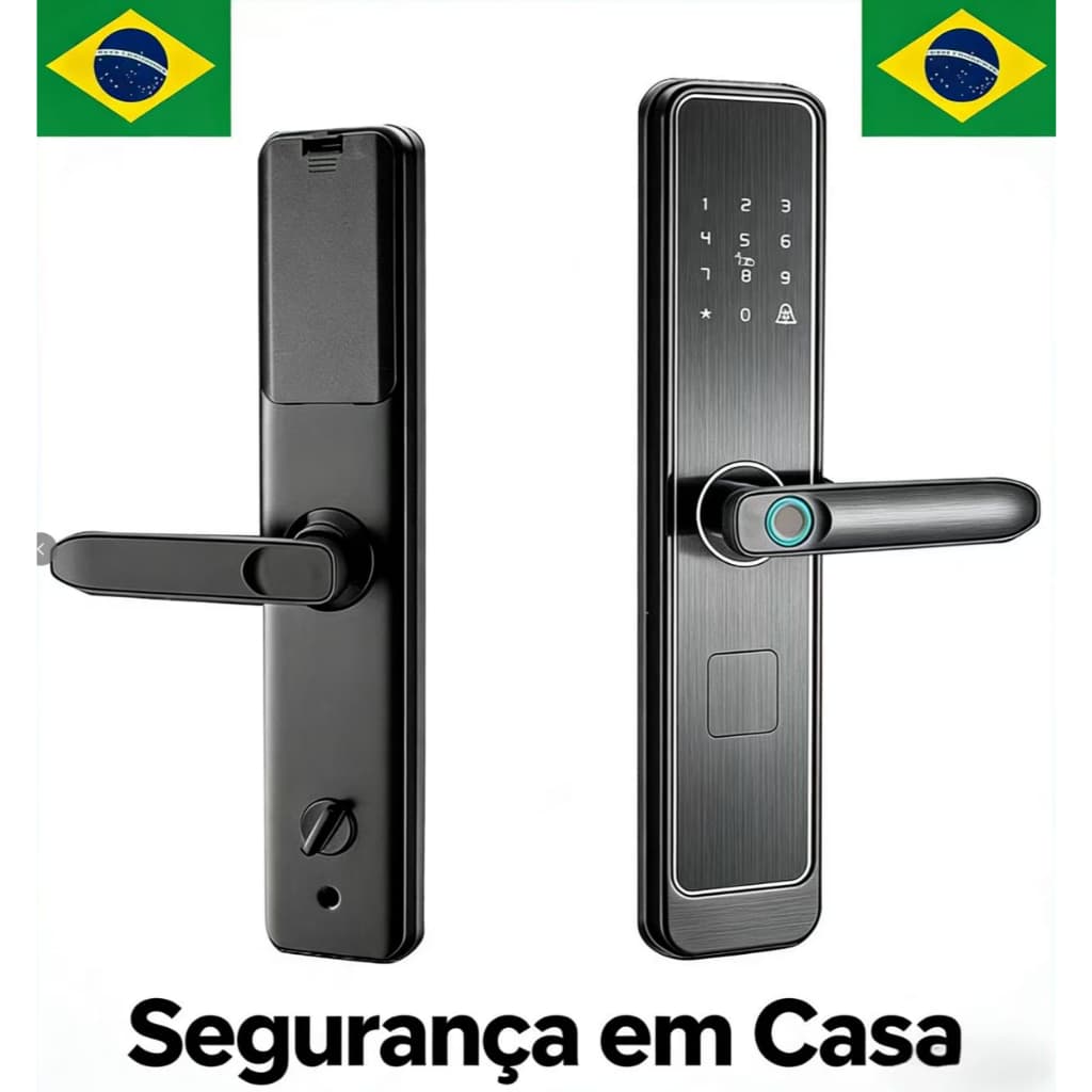 Fechadura Digital Biométrica Touch Screen | Sistema em Português - Eletrônica Segura