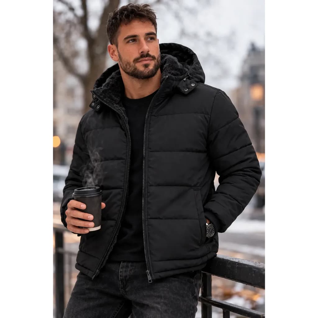 Jaqueta Bobojaco Masculina Forrada Térmica Impermeável C/capuz Frio Inverno