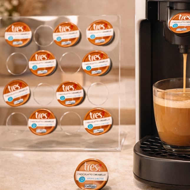 Porta Cápsulas de Café Organizador Compatível Três Corações Suporte Cápsula Bancada Cozinha