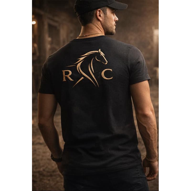 Camiseta Masculina Premium Algodão Logo Cavalo Minimalista Equestrian Society
