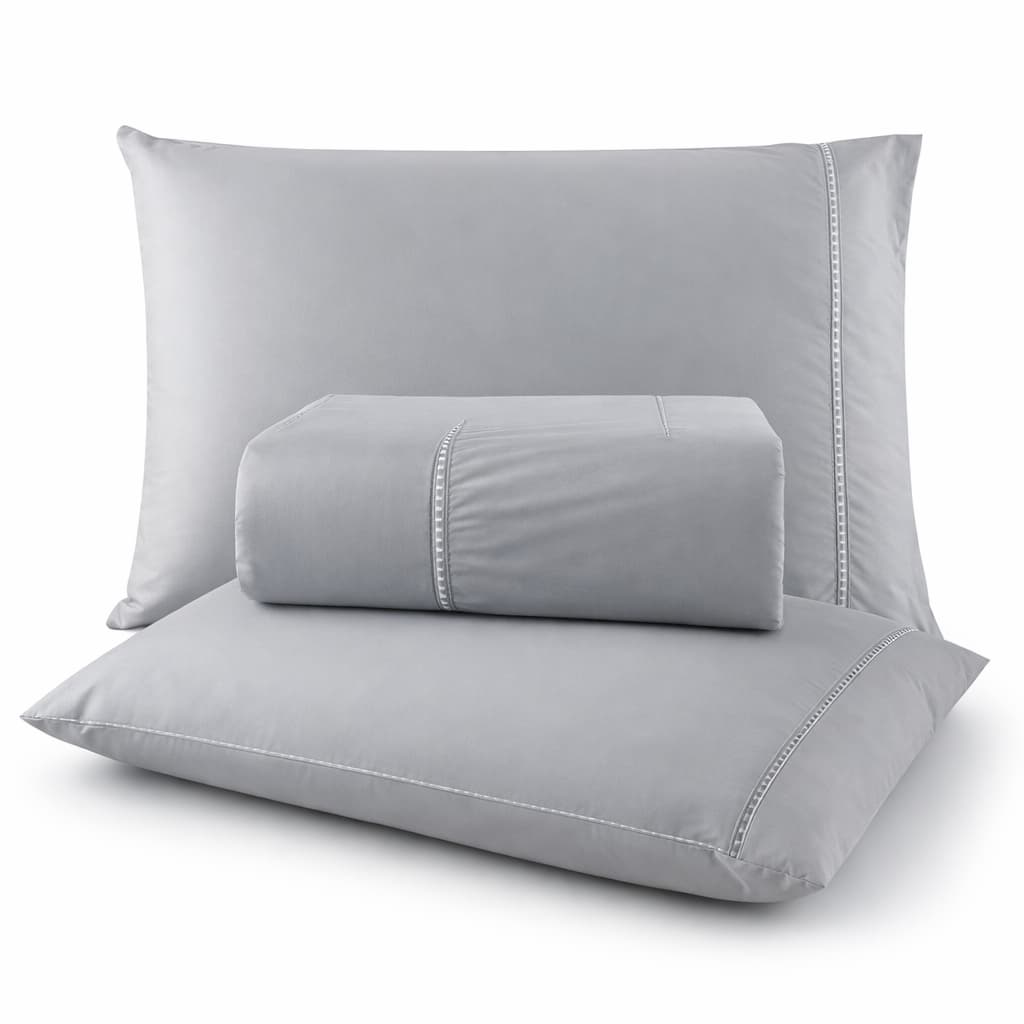 Kit Lençol King 3 Peças Jogo de Cama com Elástico e 2 Fronhas Confortável Macio para Cama Box King