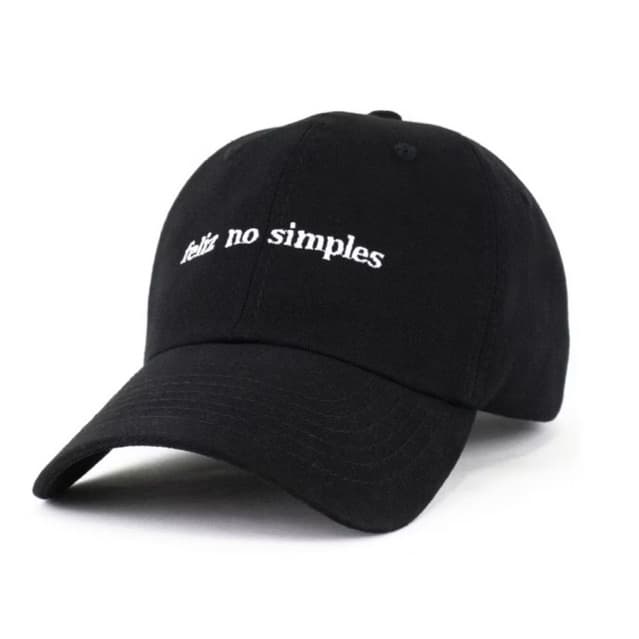 Bone Aba Curva Feliz no Simples Dad Hat Fitão Ajustável Unissex Casual Urbano Frases Minimalistas 2026