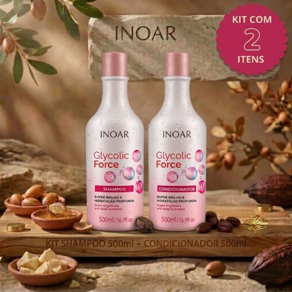 KIT Inoar Glycolic Force Shampoo 500 ml + Condicionador 500 ml