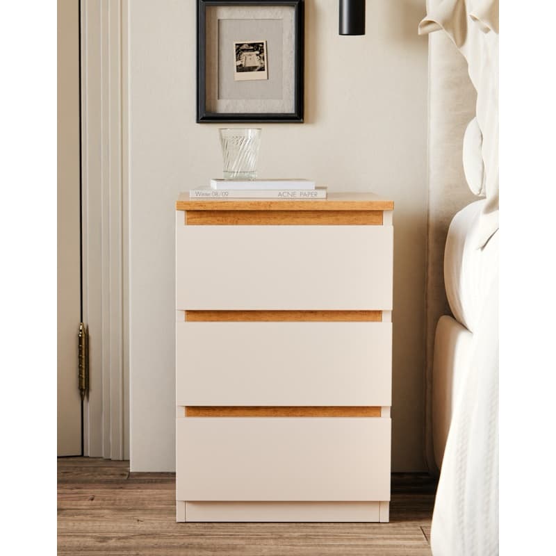 Mesa de Cabeceira Pequim 3 Gavetas Quarto Classic Várias Cores