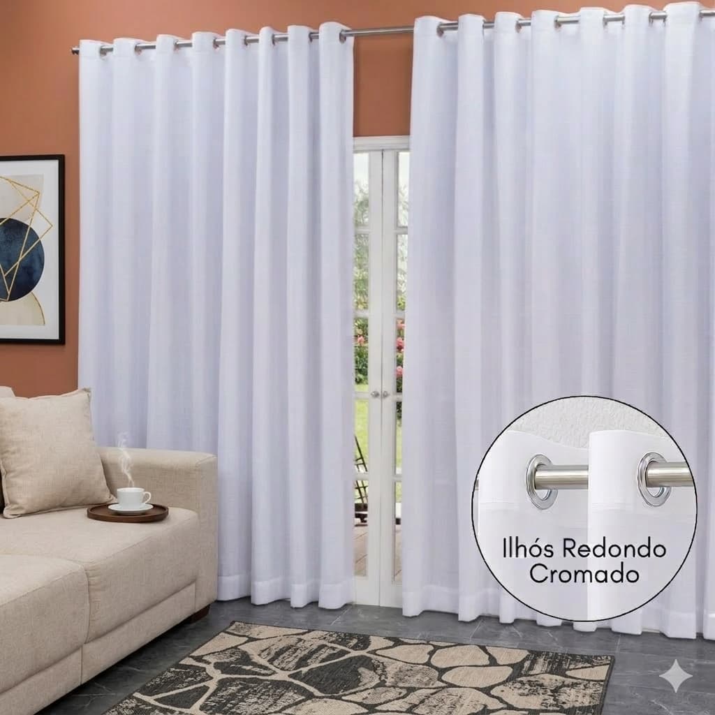 Cortina Bela Charme 8,00 x 2,70 Grande Para Sala ou Quarto
