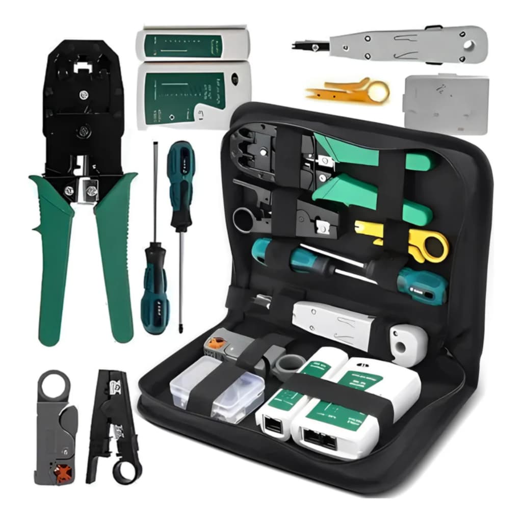 Kit Ferramentas Manutenção De Rede Informática Testador DE CABO Lan ALICATE Crimpar Rj45 DECAPADOR