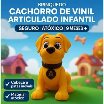 Brinquedo Cachorro Vinil Articulados Educativo Atoxico