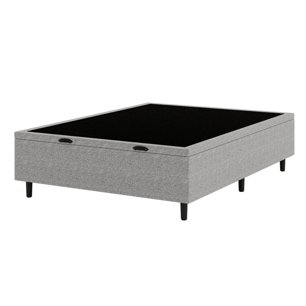 Base Cama Box Baú Casal Hypnos Cinza Umaflex Baú Organizador 138x188x42 Baú para Quarto