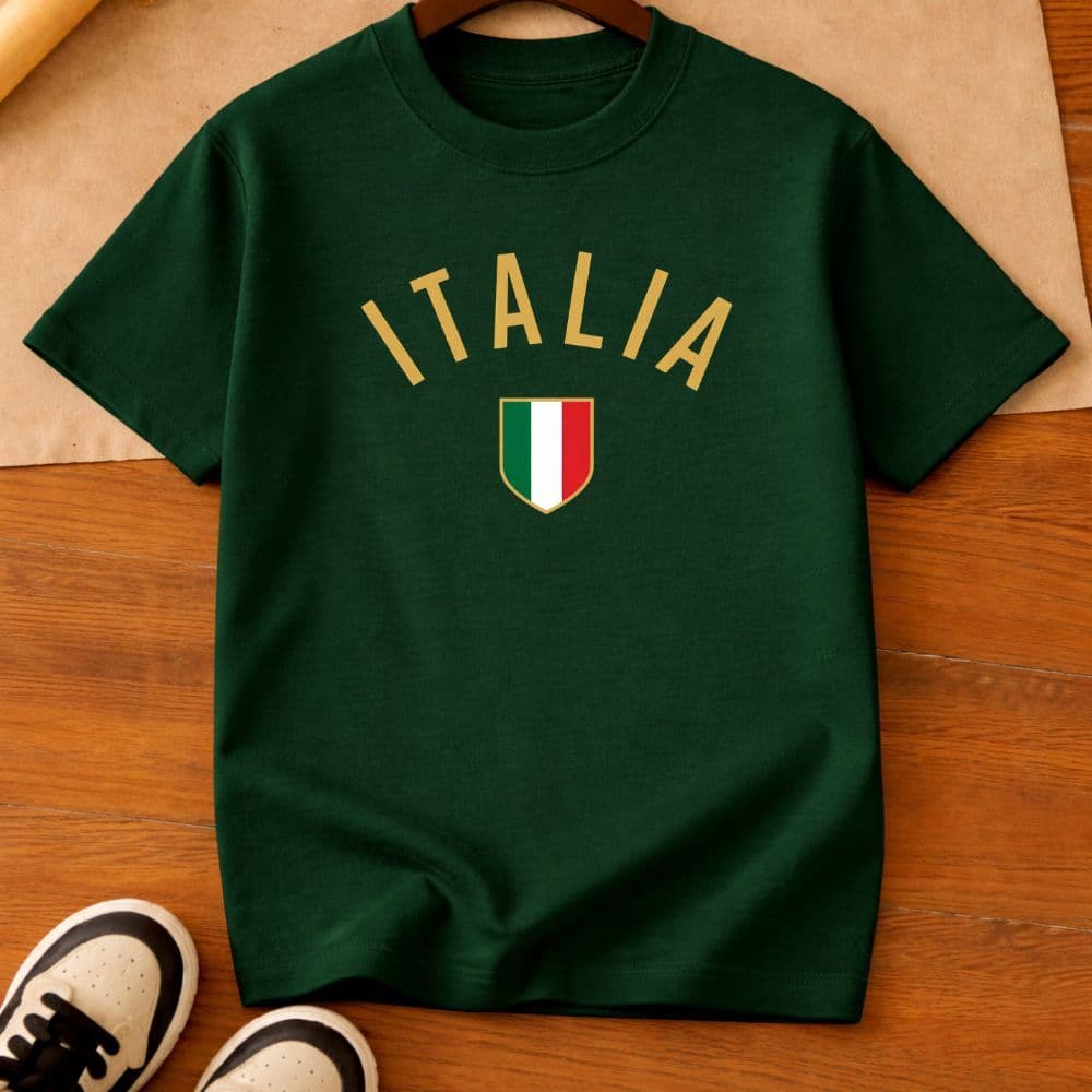Camiseta infantil e juvenil meninos italia blusa premium de algodão casual