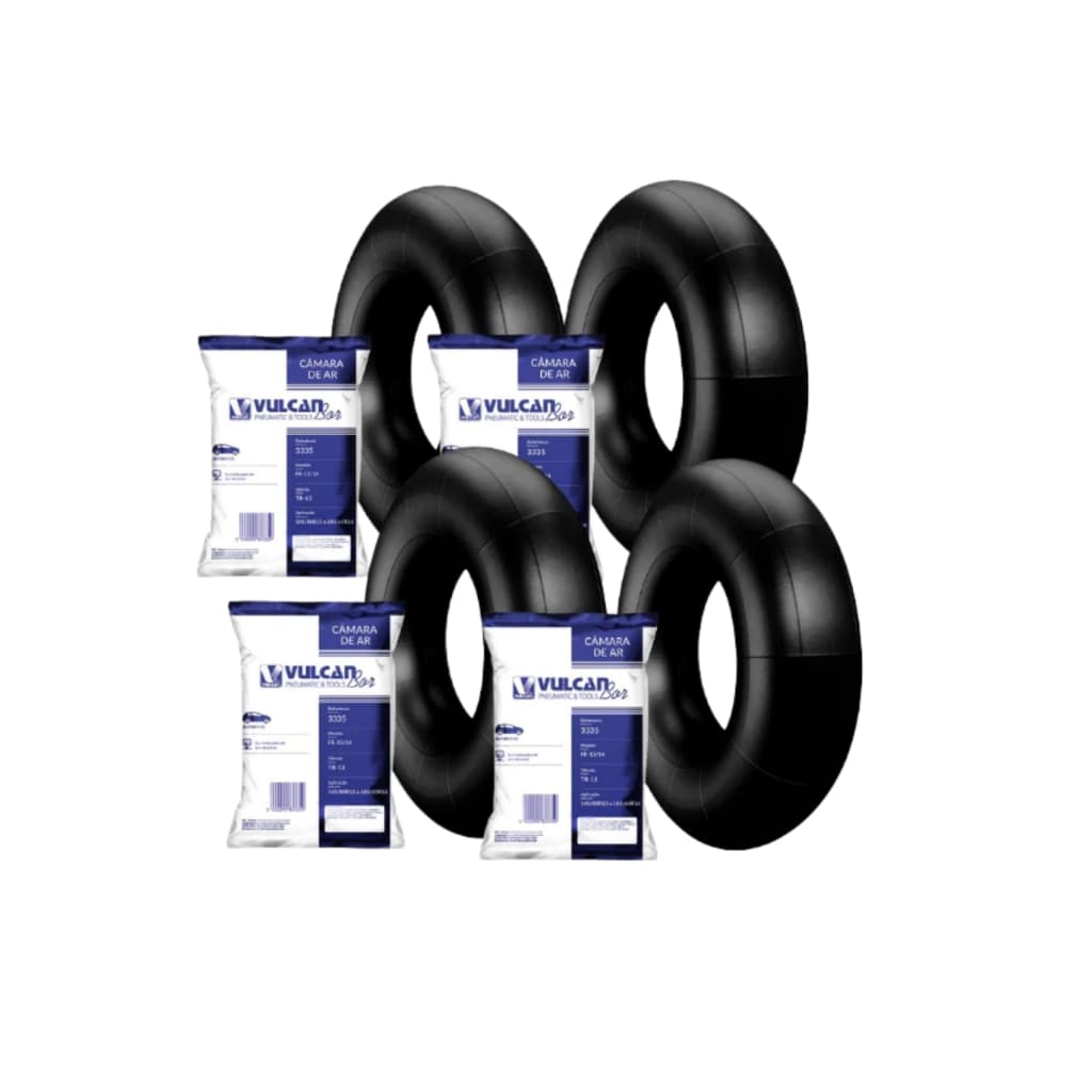 Kit 4 Câmaras De Ar Aro 13/14 TR13 Automotiva Carro Pneu 165/70 175/70 185/60 Bico Borracha Vulcanbor