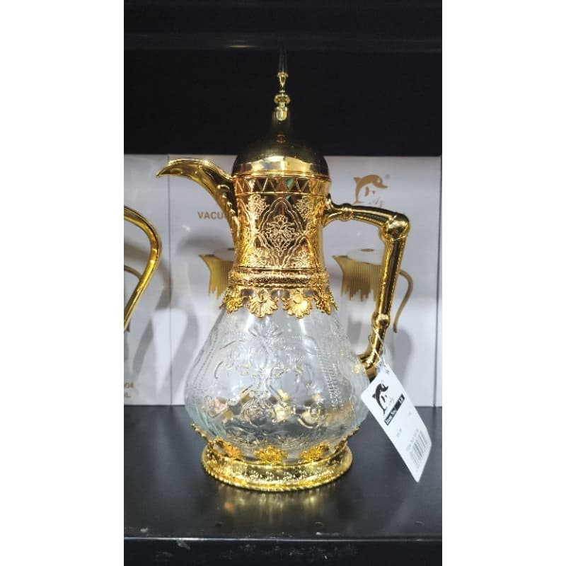 Garrafa Vidro Luxo Para Mesa Posta/ Luxury Silver Shell Glass Pitcher – Elegant Decorative Jug for Serving