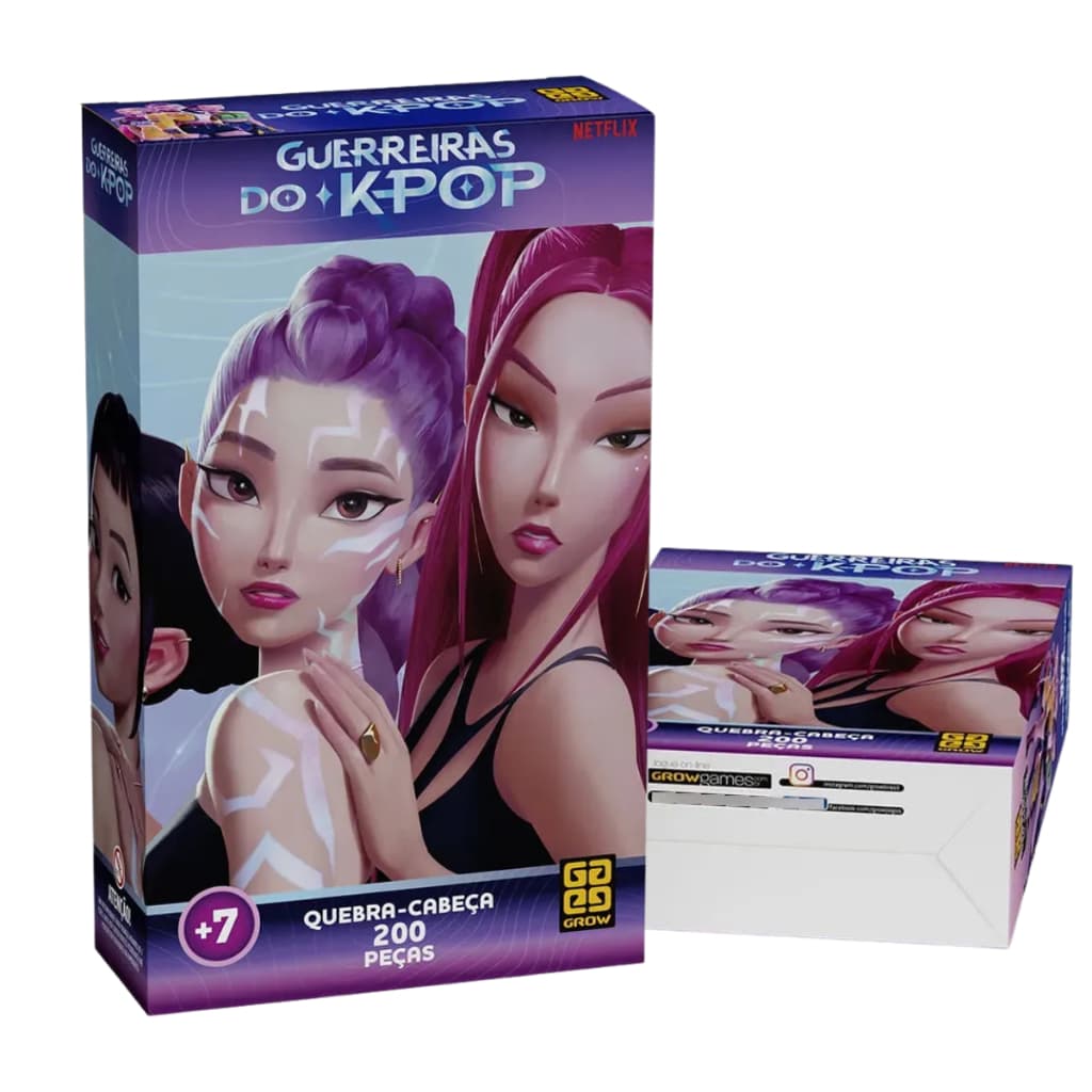 Quebra Cabeça Infantil Guerreiras do K-pop 200 Peças Grow Jogo Educativo Divertido Montar Crianças Qualidade Premium