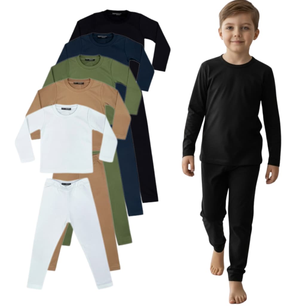 Kit Conjunto Termico Infantil Juvenil | Roupa de Inverno Menino | Conjunto Tamanho 1 ao 14 anos