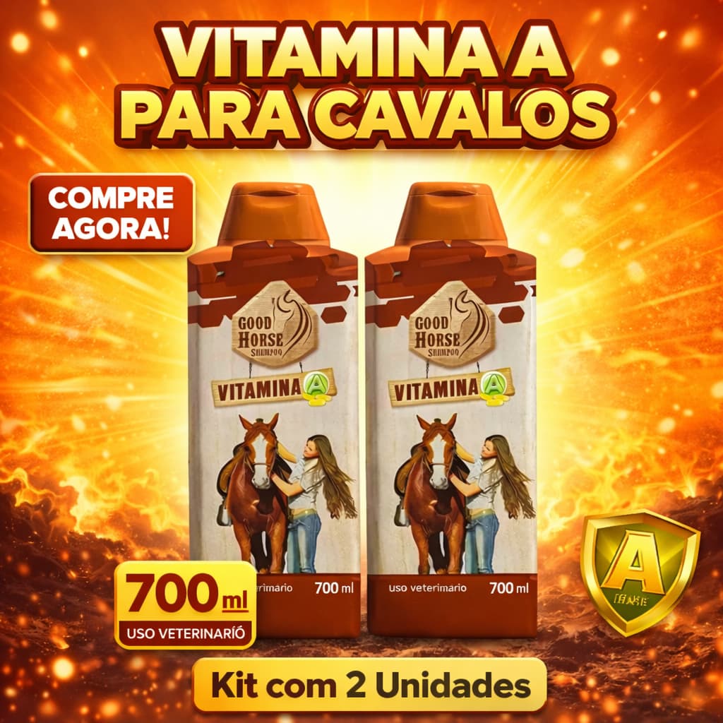 Kit 2 Shampoo Cavalo Vitamina A 700ml Crescimento e Brilho Capilar