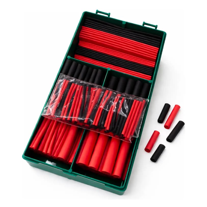 Espaguete Termo Retrátil Preto e Vermelho 330und C/ Estojo