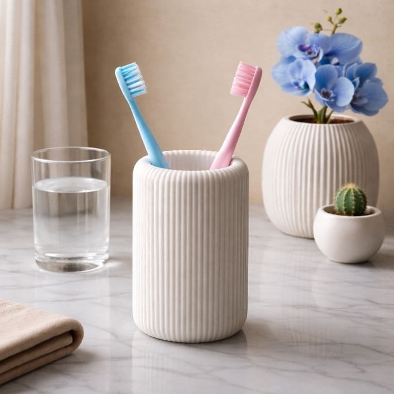 Porta Escovas Banheiro Decorativo Minimalista Organizador Premium Fácil Limpeza