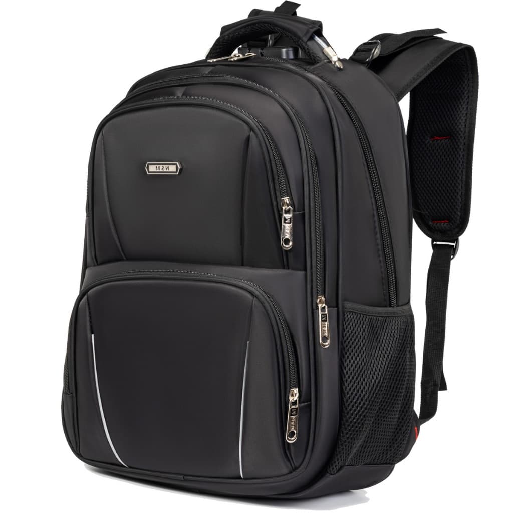 Esta mochila antifurto masculina, com cadeado de combinação, é ideal para a universidade, o trabalho e viagens.-1137