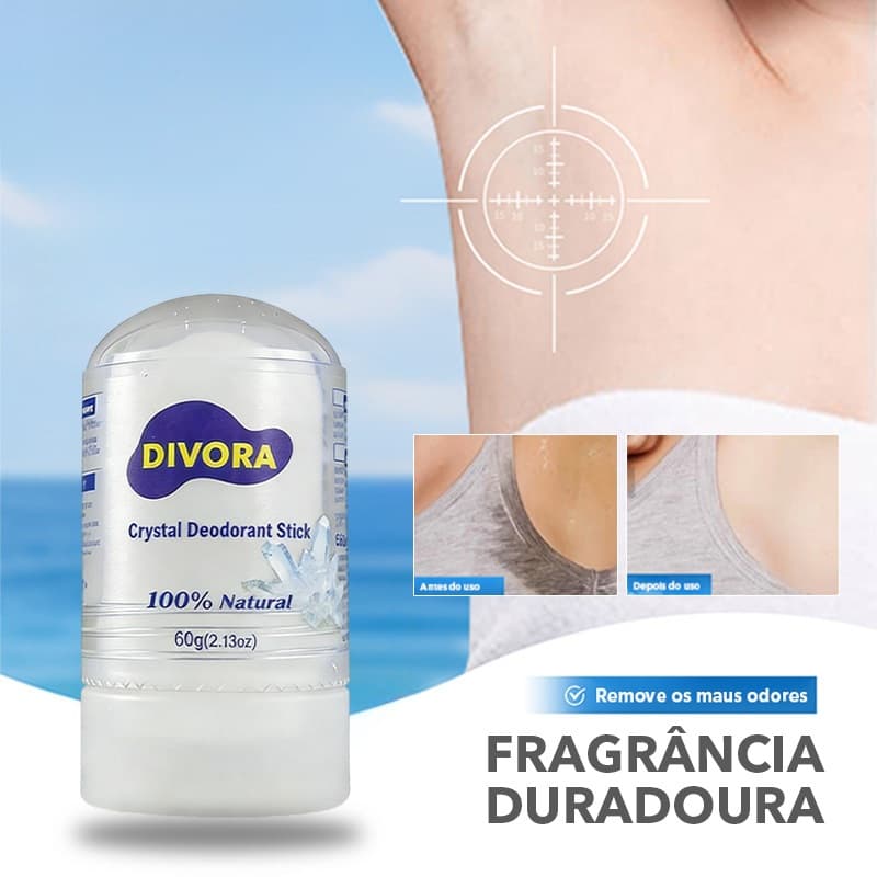 Cristal Desodorante Natural em Pedra 60g – Controle de Odor para Axilas, Pés e Corpo