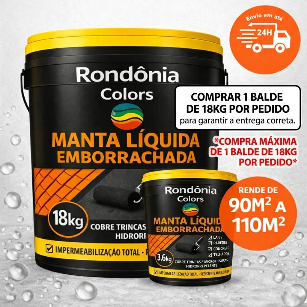 Manta Líquida Emborrachada Impermeabilizante 18Kg 3,6kg Laje Telhado Anti Infiltração Flexível Casa