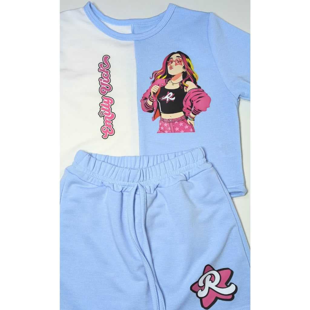 CONJUNTO EMILY VICK SHORT SAIA + BLUSA  INFANTIL JUVENIL