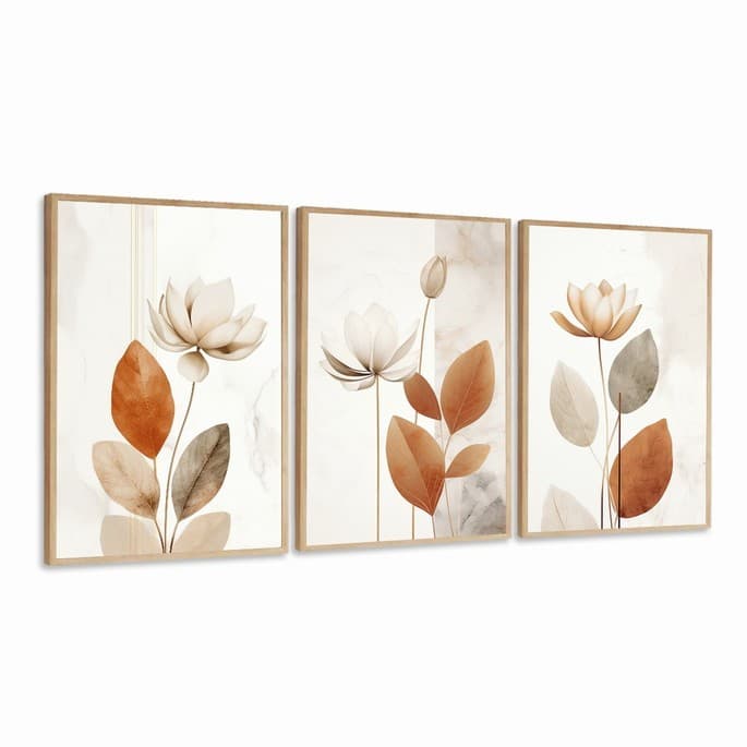 Quadros Decorativos Folhagem para Sala Moderna sem Moldura