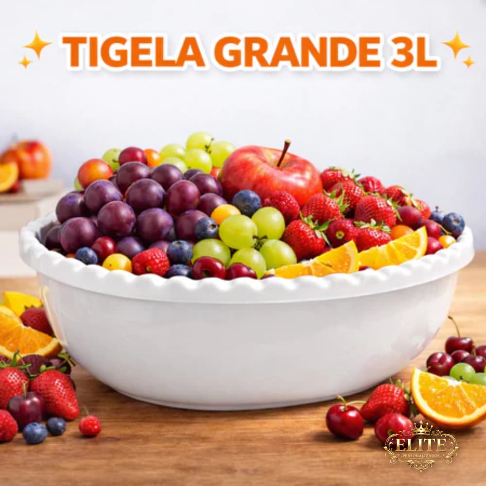 Kit 10 Tigelas Grande 3L Branco Salada Fruteira Plástico Resistente
