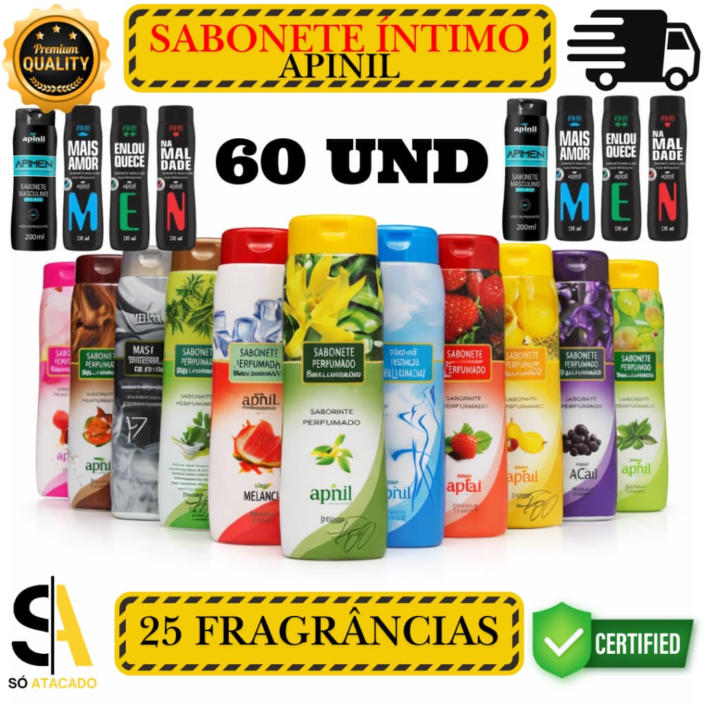 Kit 60 und Sabonete Íntimo Apinil — PODE ESCOLHER - Revenda Atacado | Higiene Feminina pH Balanceado