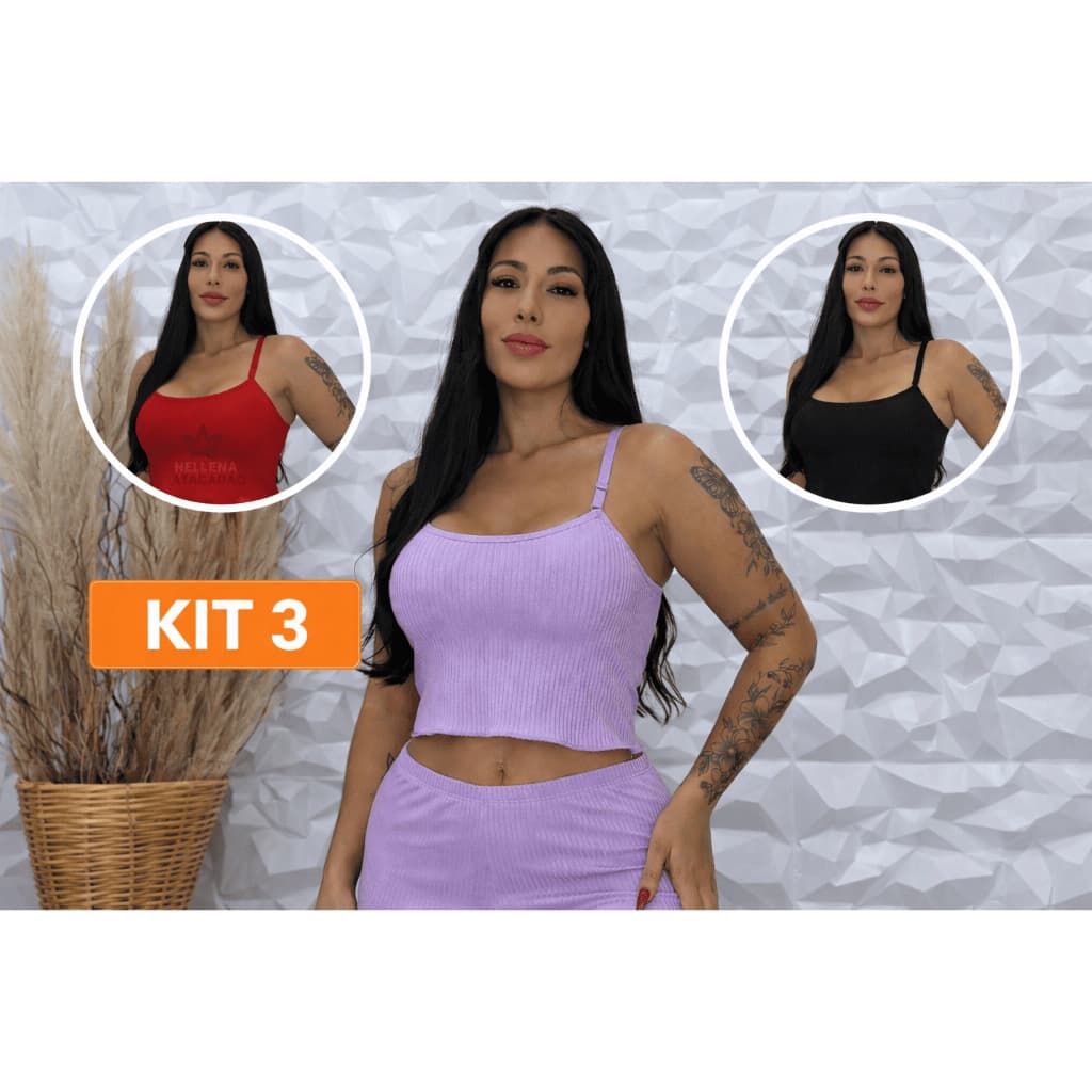 Kit 3 Pijama short dool baby micro canelado