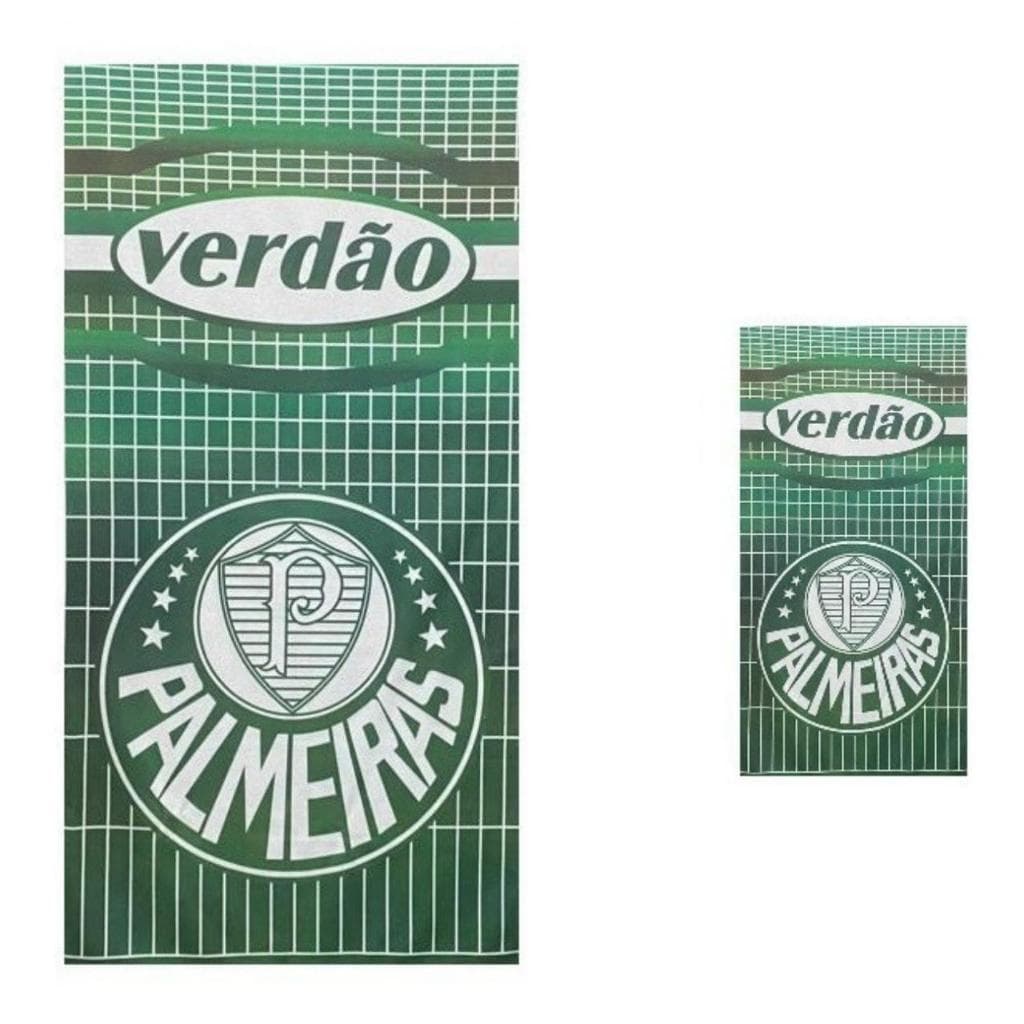 Toalha De Banho Palmeiras 70x1,40 Cm Brinde Toalha De Rosto 30x50 Cm Diversos Times Confira