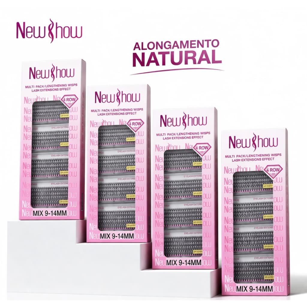 New Show 12 Caixas Cílios  20P/30P/40P/50P Volume Russo 9-14mm Alongamento Natural Profissional-Rich