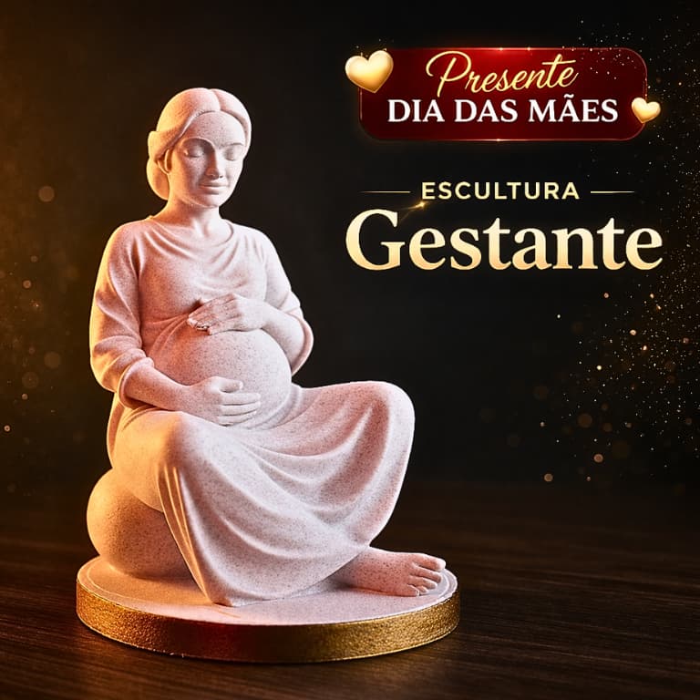 ESCULTURA GESTANTE - Presente para Mães - decoração elegante com sentientos