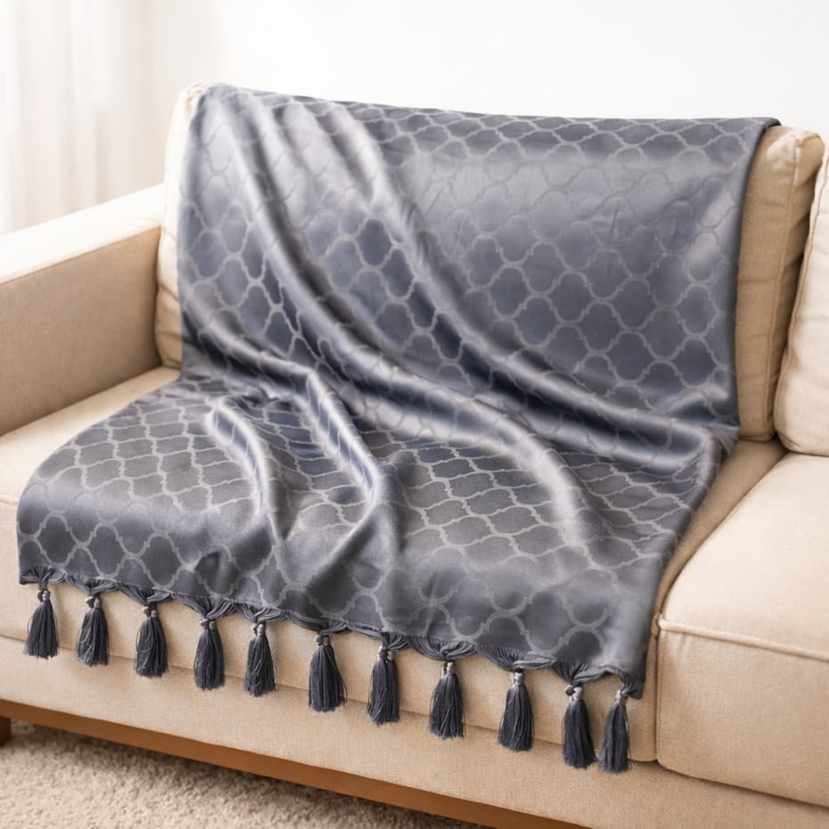 Manta Para Sofá Jacquard 1,40x2,50 Premium Luxo 2 e 3 Lugares Decorativa