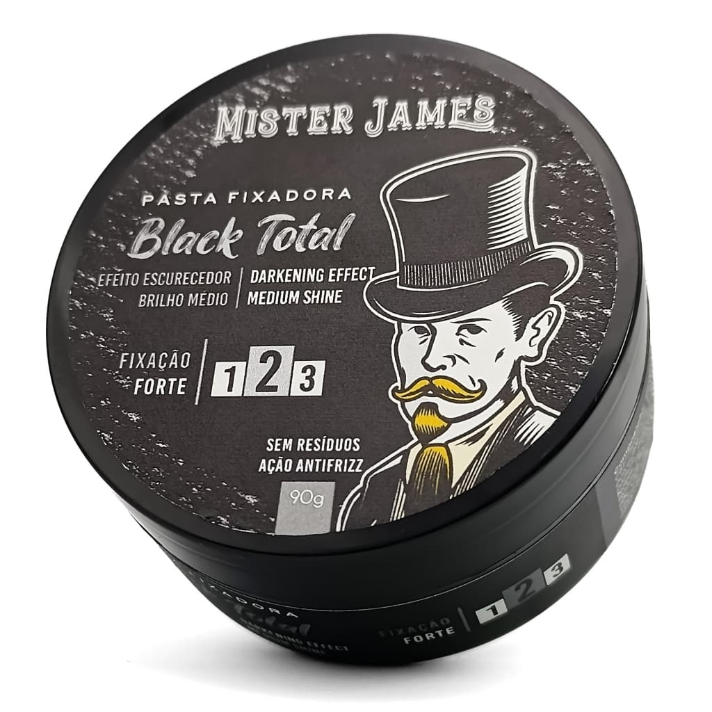 Pomada Black Modeladora Escurece Fios Brancos Mister James