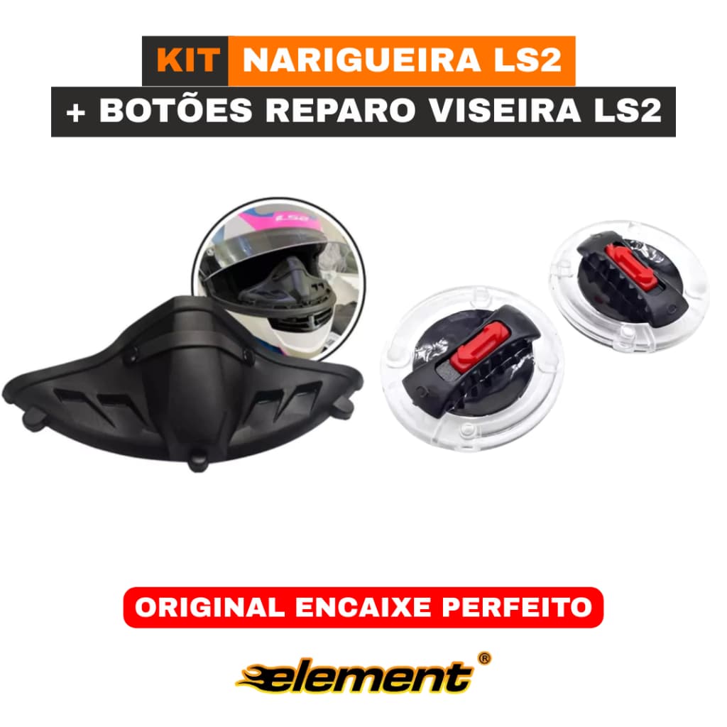 Narigueira Capacete Super Alta Respiro Clip Espuma + Par Botão Reparo Viseira Capacete