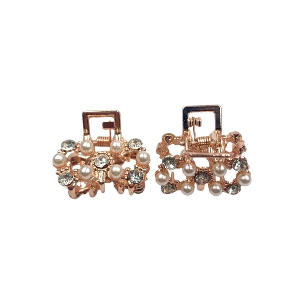 Kit Piranha Cabelo Mini Metal Perola Strass Prendedor Feminino Elegante