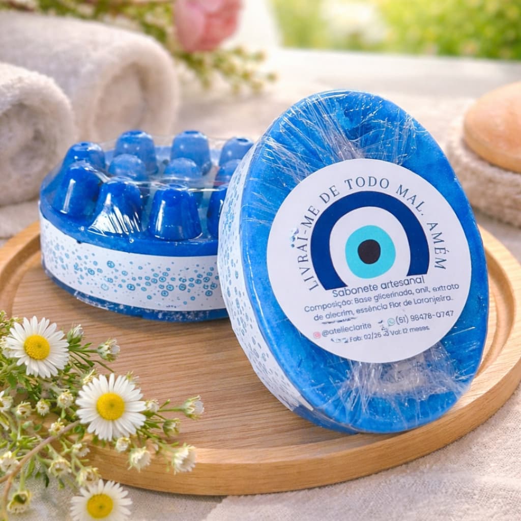 Sabonete massageador de Anil limpeza energética 120gr.