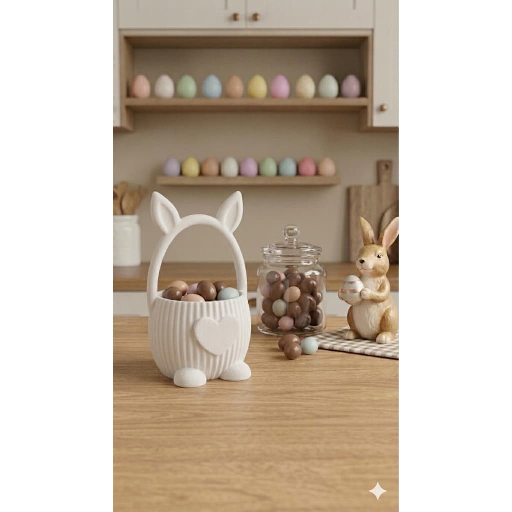 Cesta Páscoa Coelho Porta Chocolate Orelha e Pé de Coelho Lembrancinha Presente