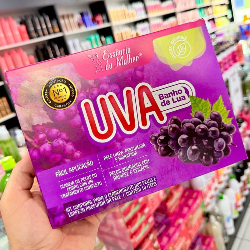 Kit Banho de Lua Essência da Mulher UVA Profissional Pelos Dourados Sem Pinicar Completo 10 Itens