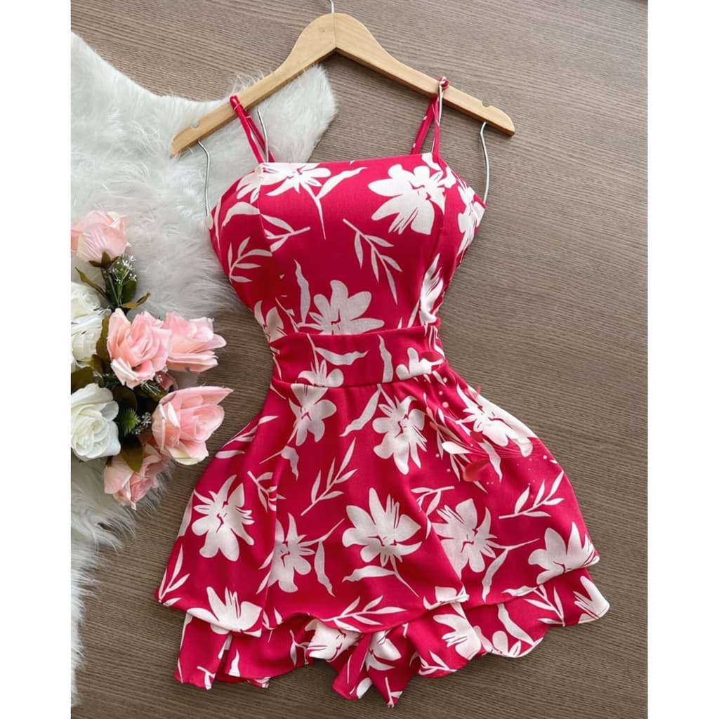 Vestido Macaquinho com Alça e Bojo – Leve, Confortável e com Short Interno