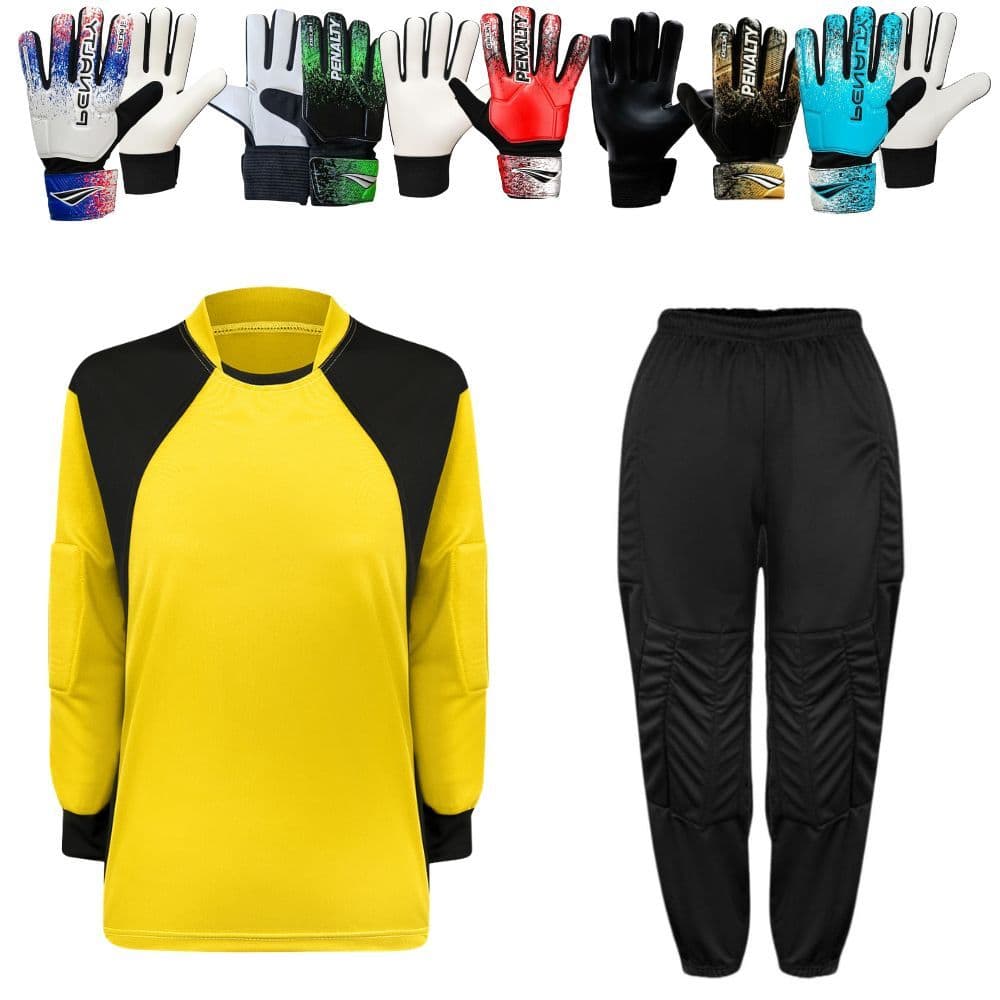 Kit Completo Para Goleiro Adulto: Camisa, Calça Acolchoada e Luva Penalty Delta