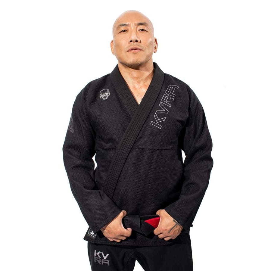 Kimono Jiu Jitsu Kvra Black Panther Preto Adulto Trançado Competição Resistente Unissex Masculino Feminino Profissional