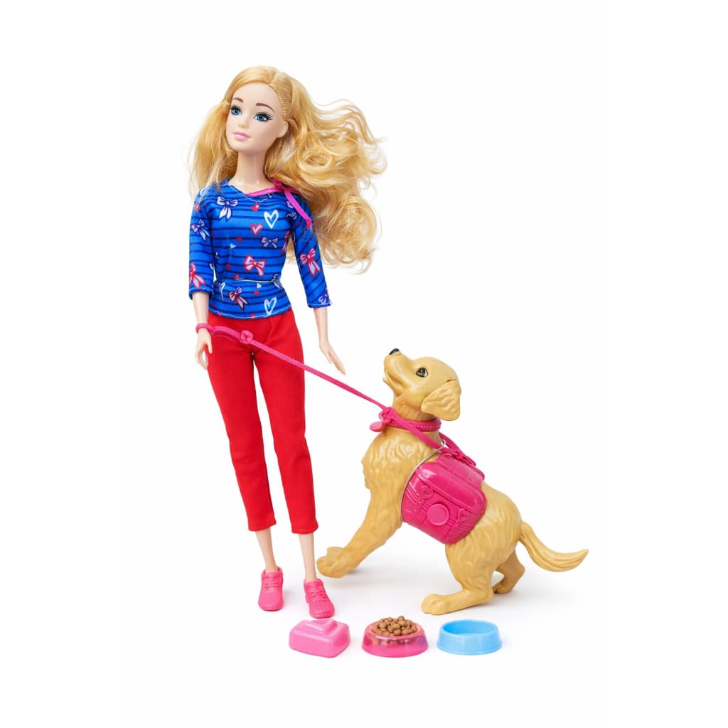 Boneca com Cachorrinho que Faz Cocô + Acessórios Interativos – Diversão Completa para Crianças