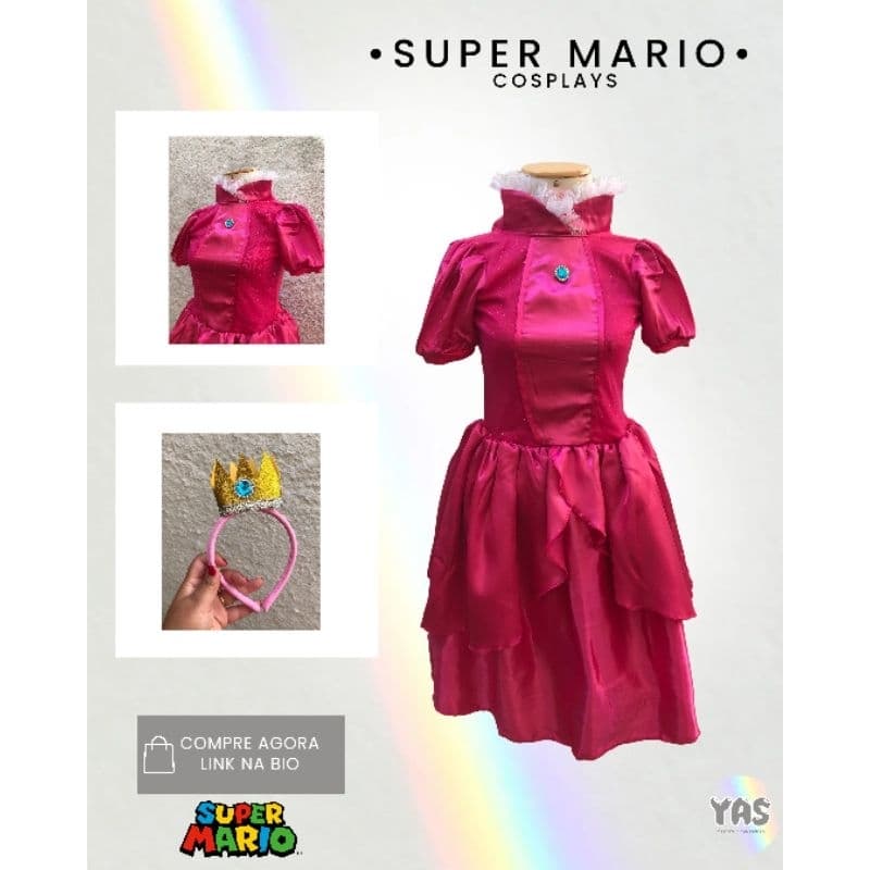 vestido princesa peach mario