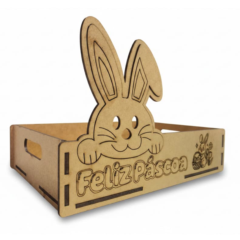 Cestinha de Páscoa Feliz Páscoa MDF Porta Bombom Mini Ovos Lembrancinha Infantil Presente Decorativo Criativo Fofo