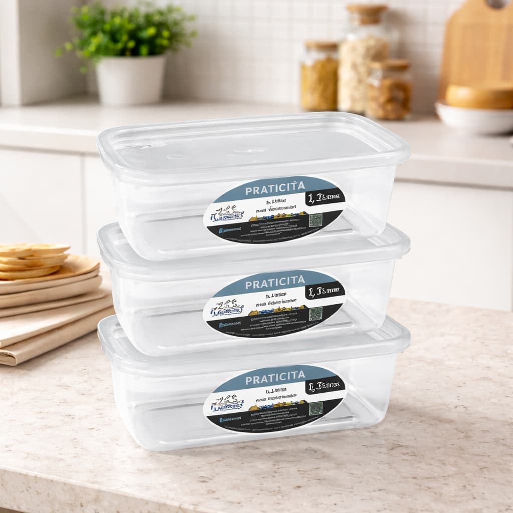 kit 12 potes 1,2 litros transparente para alimentos